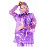 PVC Plastik - Anzug Regenanzug Damen modern 2-teilig Klettkragen lila purple gepunktet C888L