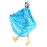 Plastik - Schlupf-Regenmantel Cape-Mantel MJ-001 Blau transparent